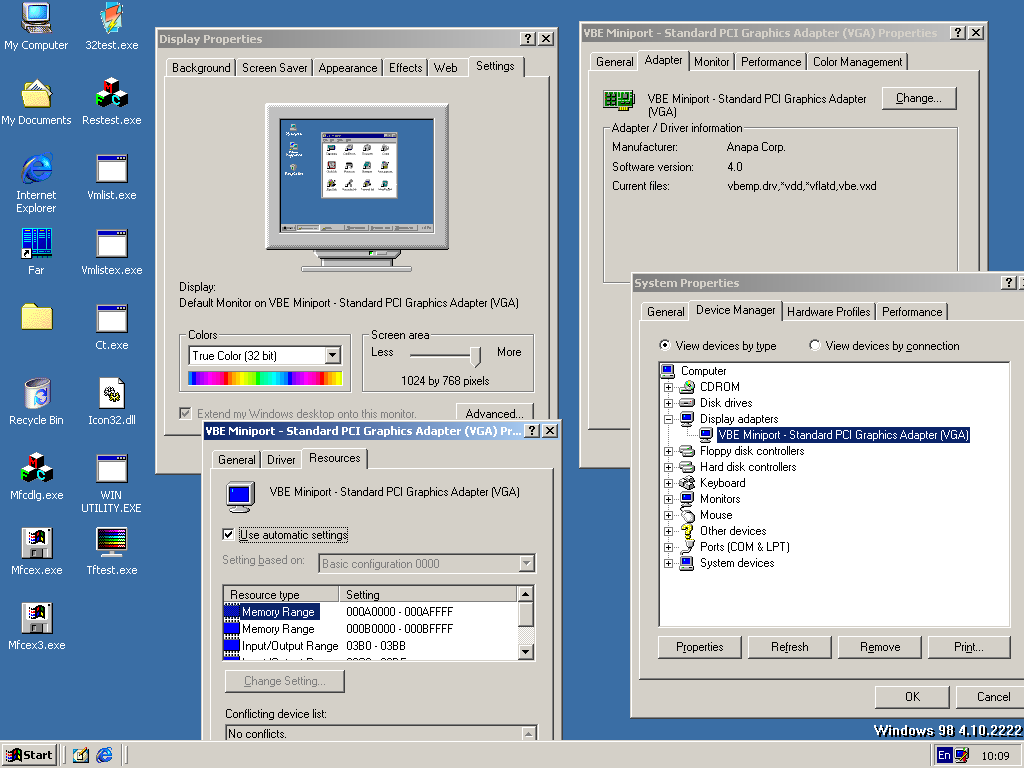 Virtualbox Graphics Adapter Driver Windows 98